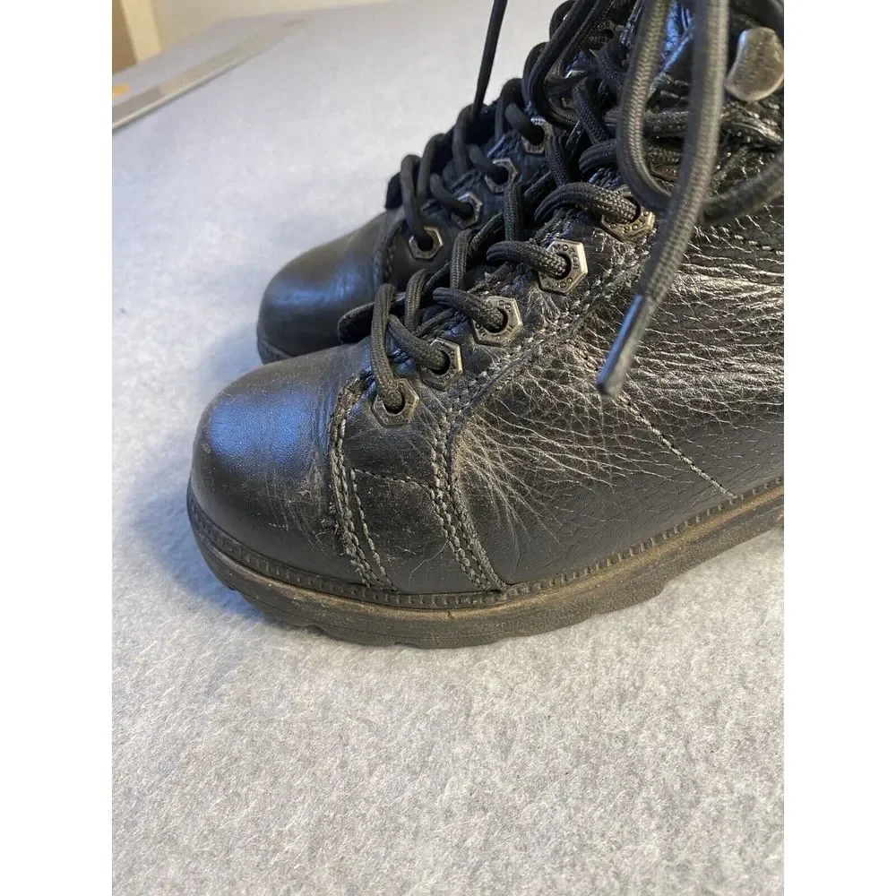 Harley Davidson Womens Tyler Chukka Ankle Boots D84280 Black Leather Size 6-1/2M